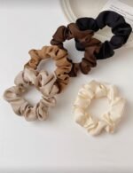 5pcs Solid Minimalist Scrunchie Casual Scrunchies Hair Ties Scrunchy Hair Ties Ponytail – Image 2