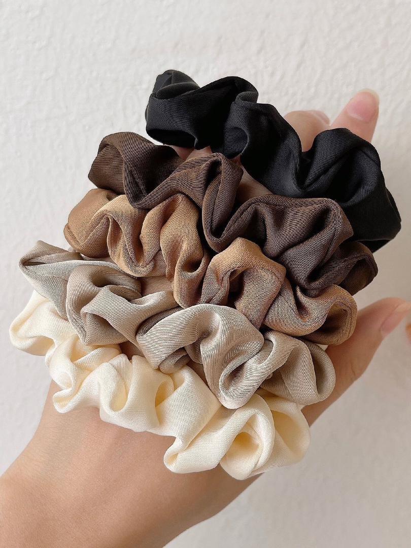 WhatsApp Image 2025-12-22 at 6.21.37 PMPMPMPM 5pcs Solid Minimalist Scrunchie Casual Scrunchies Hair Ties Scrunchy Hair Ties Ponytail – Image 1